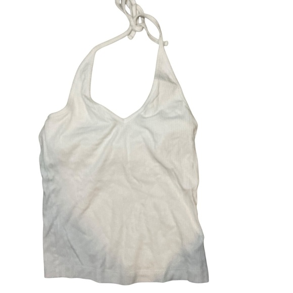 Old Navy White Ribbed Halter Tank Top - Picture 1 of 3